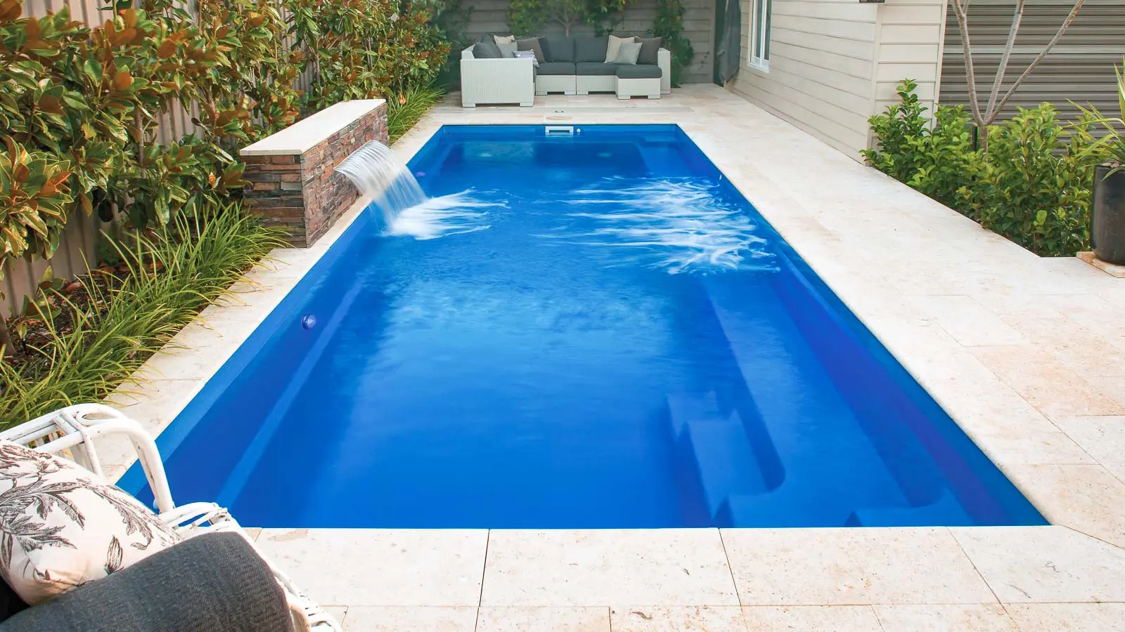 The Harmony™, a fiberglass pool design manufactured by Leisure Pools